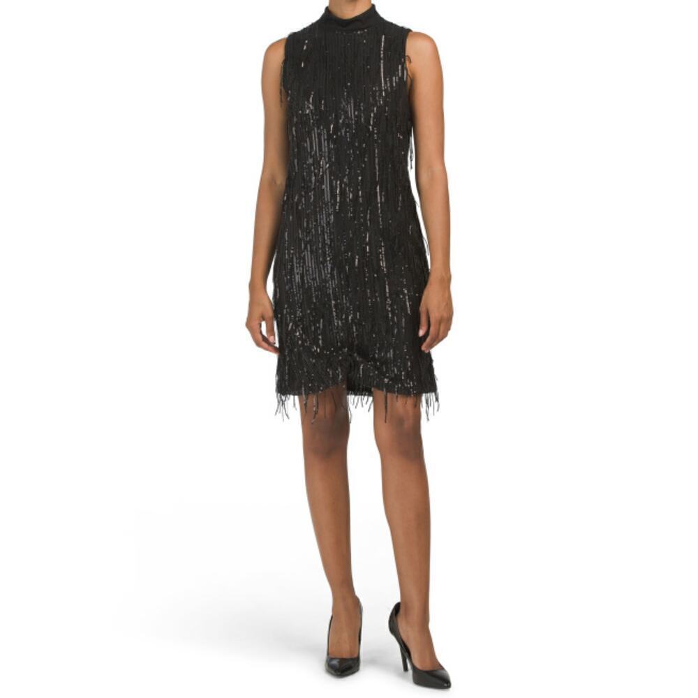 New Carla Conti Made in Italy Sequin Fringe Retro Cocktail Party Mini Dress - Picture 2 of 9